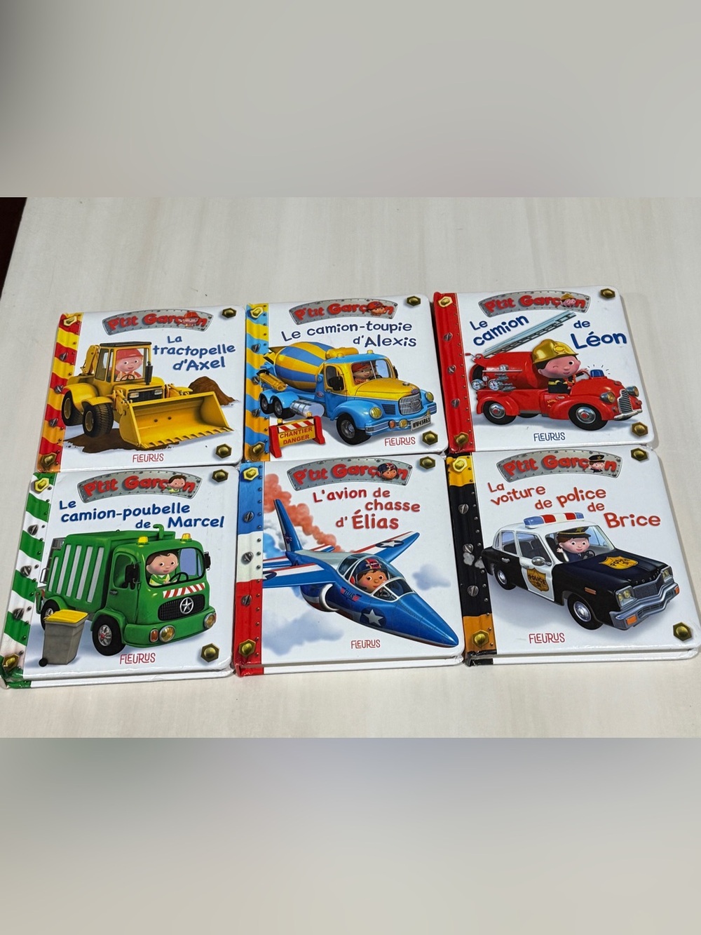 Lot of 6 "P'tit Garçon" French Children's Board Books by Fleurus - Excellent Con